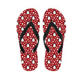 Red Snow Penguin Pattern Print Flip Flops
