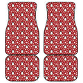 Red Snow Penguin Pattern Print Front and Back Car Floor Mats