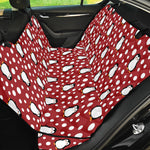 Red Snow Penguin Pattern Print Pet Car Back Seat Cover