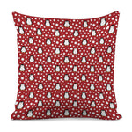 Red Snow Penguin Pattern Print Pillow Cover