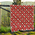 Red Snow Penguin Pattern Print Quilt
