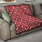 Red Snow Penguin Pattern Print Quilt