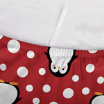 Red Snow Penguin Pattern Print Sofa Cover