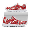 Red Snow Penguin Pattern Print White Running Shoes