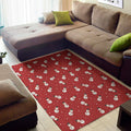 Red Snowman Pattern Print Floor Mat