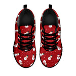 Red Snowman Pattern Print Black Sneakers