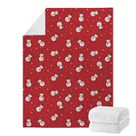 Red Snowman Pattern Print Blanket