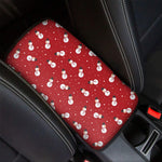 Red Snowman Pattern Print Car Center Console Cover