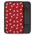 Red Snowman Pattern Print Car Center Console Cover