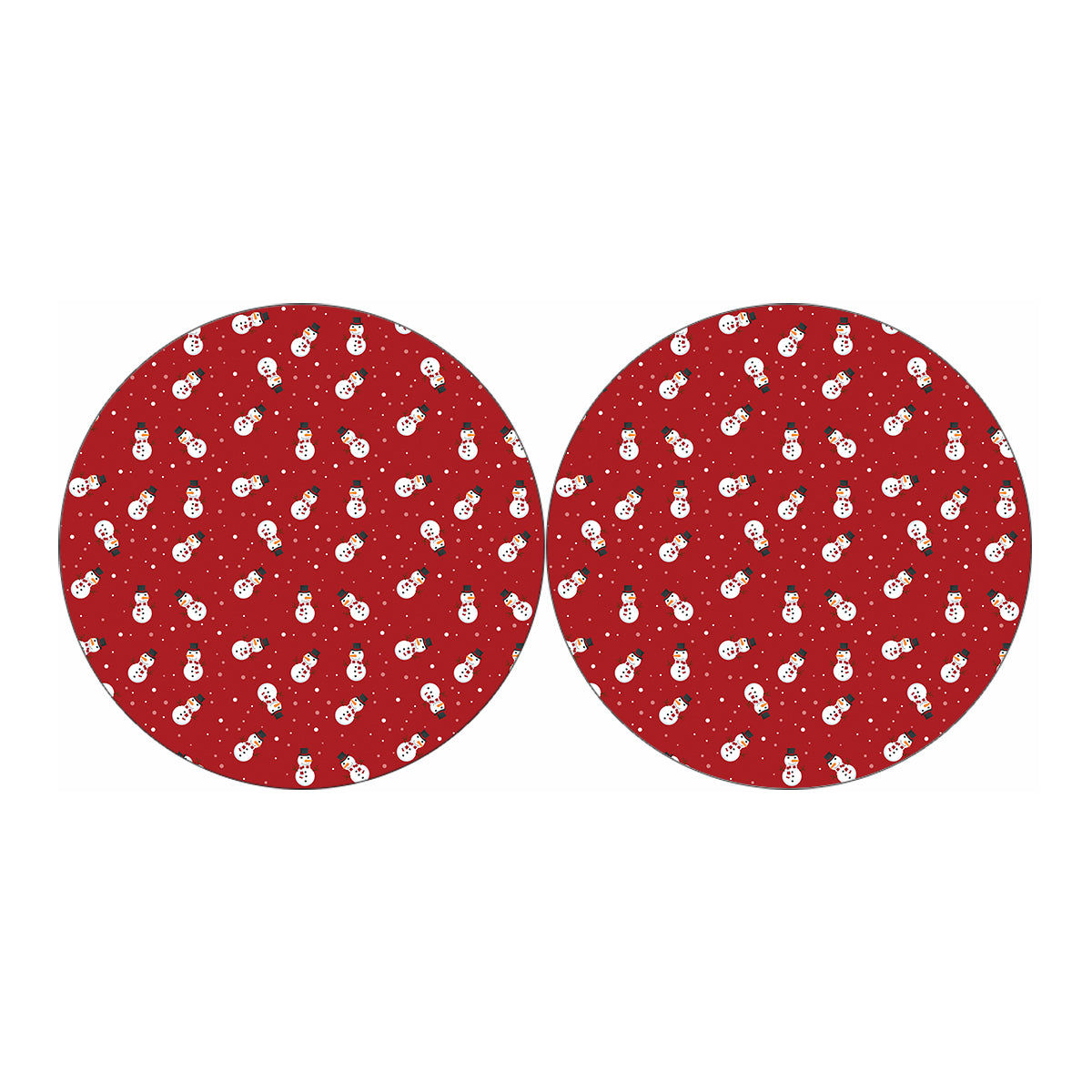 Red Snowman Pattern Print Car Coasters