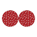 Red Snowman Pattern Print Car Coasters