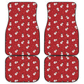 Red Snowman Pattern Print Front and Back Car Floor Mats