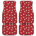 Red Snowman Pattern Print Front and Back Car Floor Mats