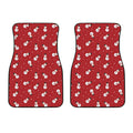 Red Snowman Pattern Print Front Car Floor Mats