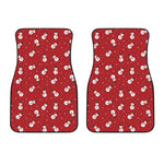 Red Snowman Pattern Print Front Car Floor Mats