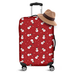 Red Snowman Pattern Print Luggage Cover