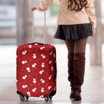 Red Snowman Pattern Print Luggage Cover