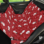 Red Snowman Pattern Print Pet Car Back Seat Cover