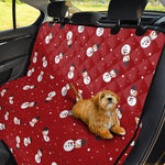 Red Snowman Pattern Print Pet Car Back Seat Cover