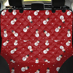 Red Snowman Pattern Print Pet Car Back Seat Cover