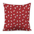 Red Snowman Pattern Print Pillow Cover