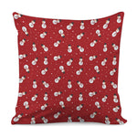 Red Snowman Pattern Print Pillow Cover