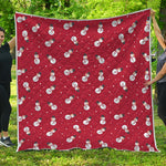 Red Snowman Pattern Print Quilt