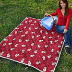 Red Snowman Pattern Print Quilt