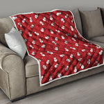 Red Snowman Pattern Print Quilt