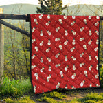 Red Snowman Pattern Print Quilt