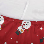 Red Snowman Pattern Print Sofa Cover