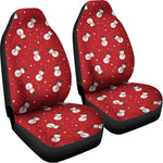Red Snowman Pattern Print Universal Fit Car Seat Covers