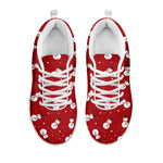 Red Snowman Pattern Print White Sneakers