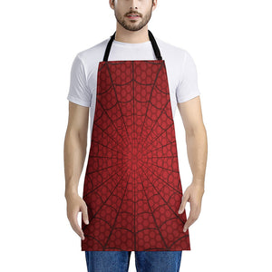 Red Spider Web Print Apron