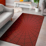 Red Spider Web Print Area Rug