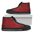 Red Spider Web Print Black High Top Sneakers