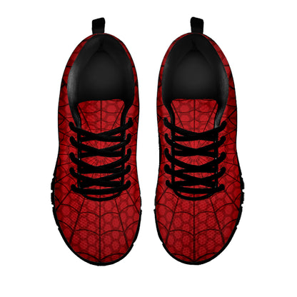 Red Spider Web Print Black Sneakers