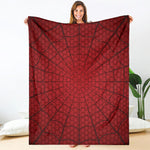 Red Spider Web Print Blanket