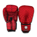 Red Spider Web Print Boxing Gloves