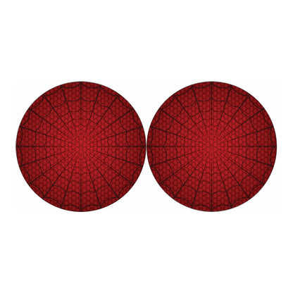 Red Spider Web Print Car Coasters
