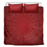 Red Spider Web Print Duvet Cover Bedding Set