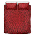 Red Spider Web Print Duvet Cover Bedding Set