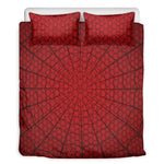 Red Spider Web Print Duvet Cover Bedding Set