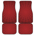 Red Spider Web Print Front and Back Car Floor Mats