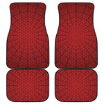 Red Spider Web Print Front and Back Car Floor Mats