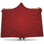 Red Spider Web Print Hooded Blanket