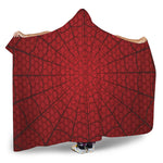 Red Spider Web Print Hooded Blanket