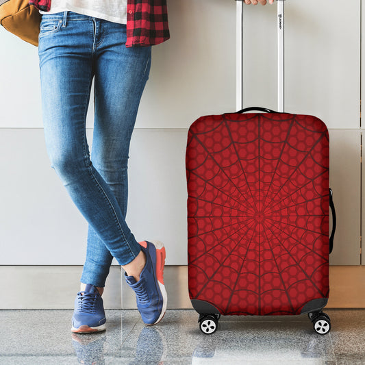 Red Spider Web Print Luggage Cover