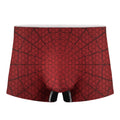 Red Spider Web Print Men's Boxer Briefs