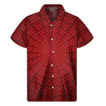 Red Spider Web Print Men's Short Sleeve Shirt